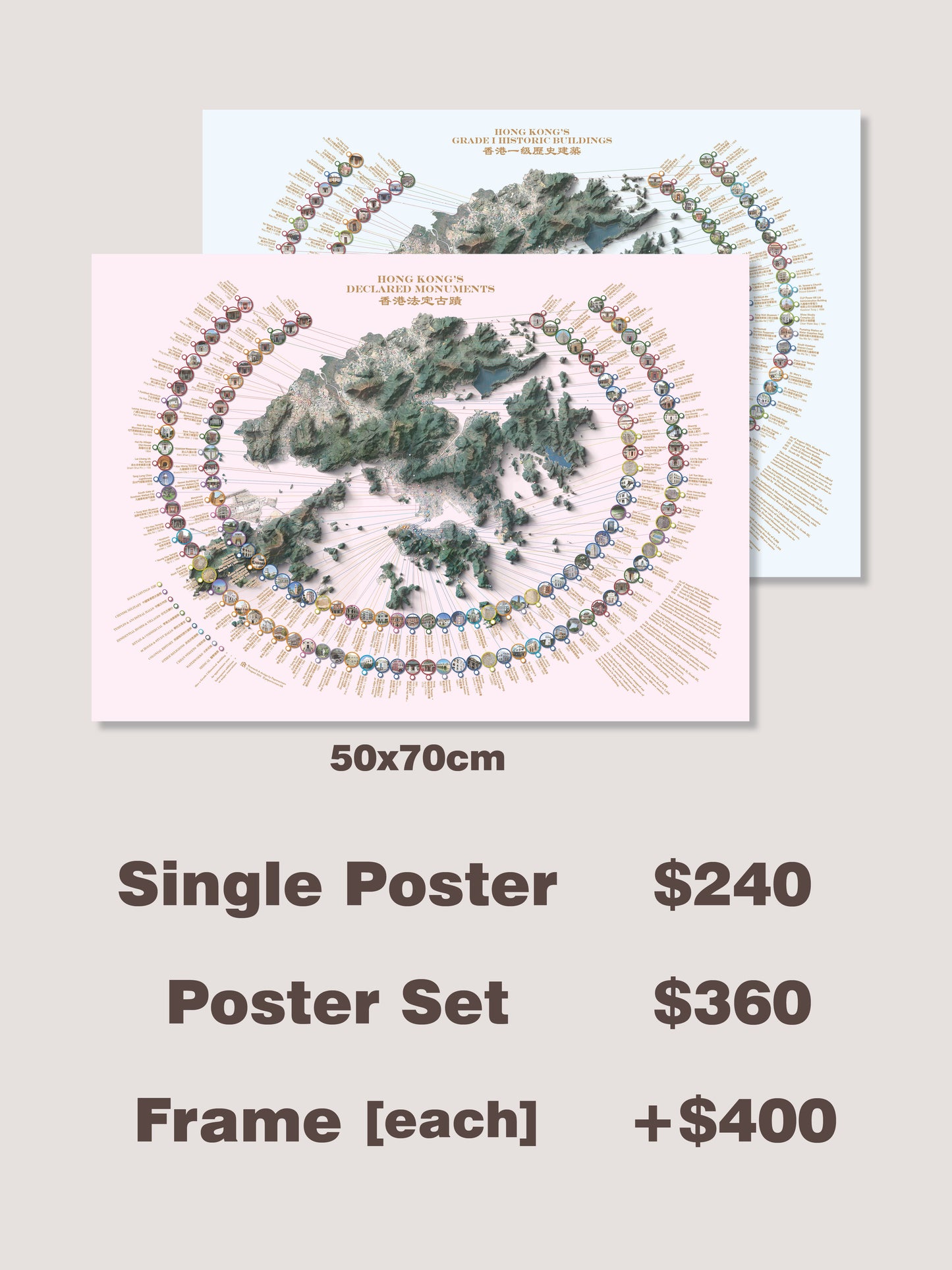 Hong Kong Heritage Maps [Premium Poster]